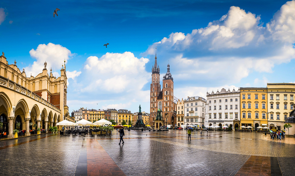 Krakow - Poland's historic center, a city with ancient architecture.